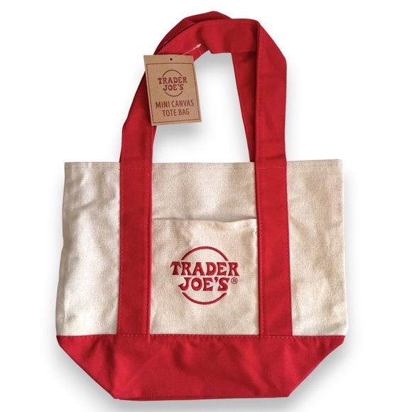 Trader Joe'S Handbags - Trader Joe’s Mini Canvas Tote Bag – Red